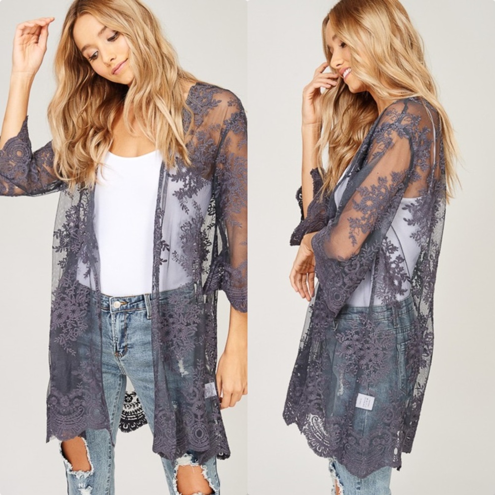 'Isla' Lace Cardigan. - Picture 2 of 5